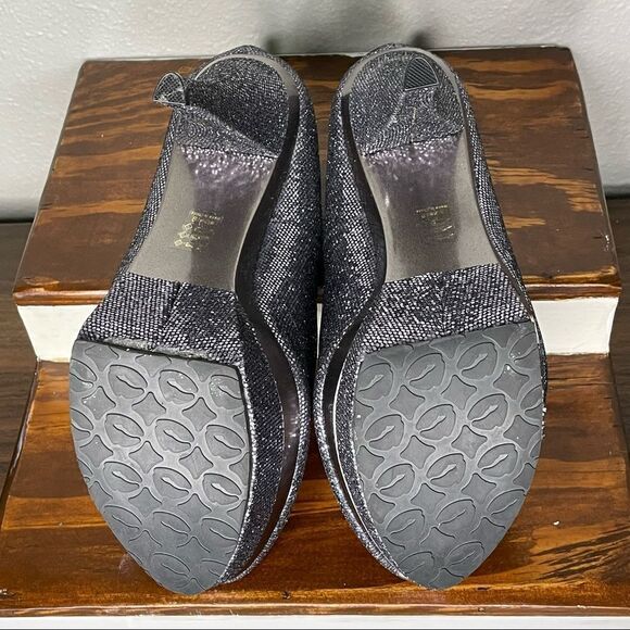Promise Stiletto Platform Glitter Sparkly Steel Gray / Pewter High Heels Size 9 - Picture 8 of 15